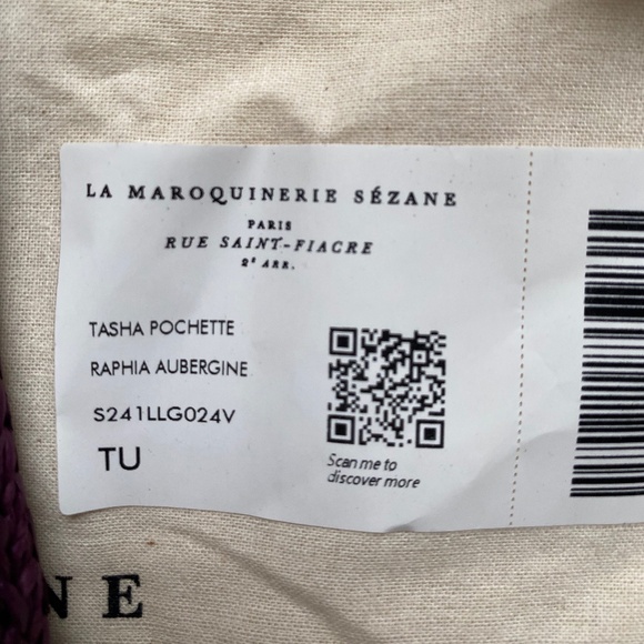 Sezane Tasha Raffia Crossbody Pouch NWT - Picture 5 of 9